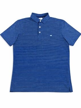 Southern Tide Blue Striped Polo Shirt Men’s Medium Classic Fit Skipjack